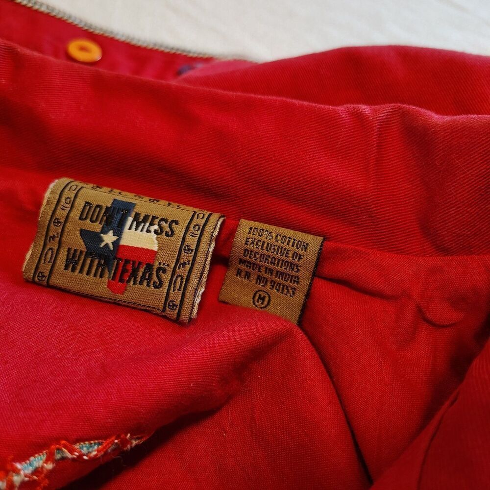 Vintage Applique Patchwork Jacket M Red Whimsical Wearable Art Statement Hearts - Picture 4 of 7